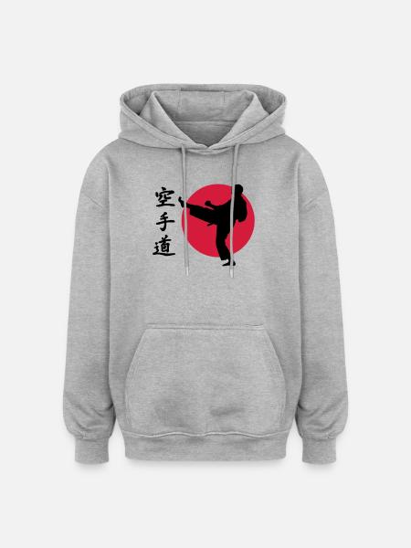 Karate - Oversized Unisex Hoodie - Grau meliert