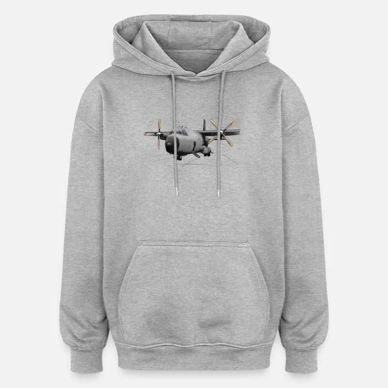 Transall C-160 - Sweat à capuche oversize unisexe - gris chiné