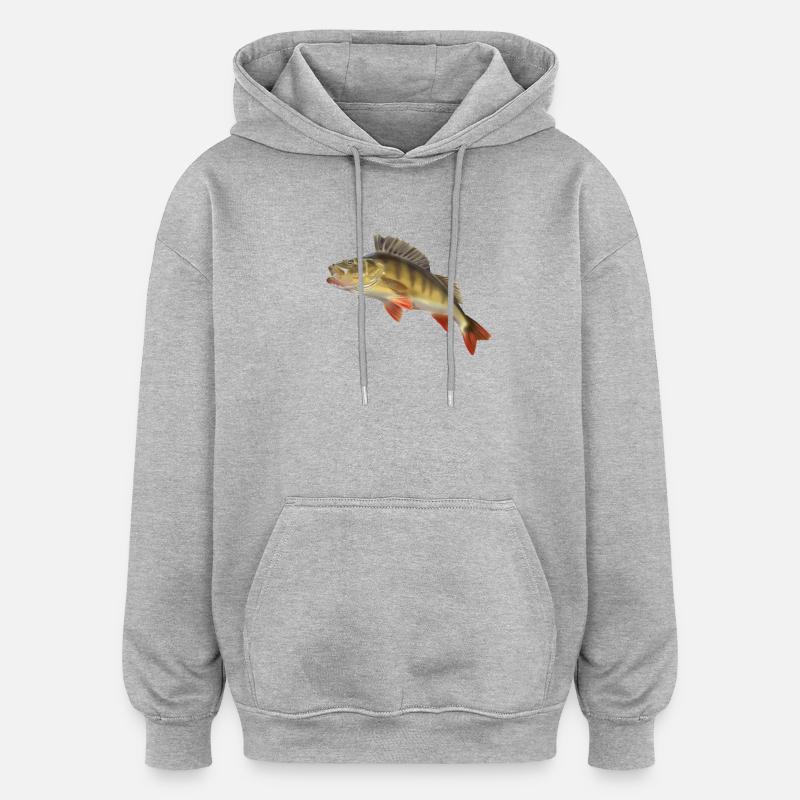 Perch - Sweat à capuche oversize unisexe - gris chiné