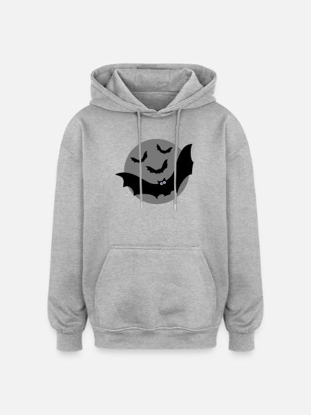 Bats - Oversized Unisex Hoodie - heather grey