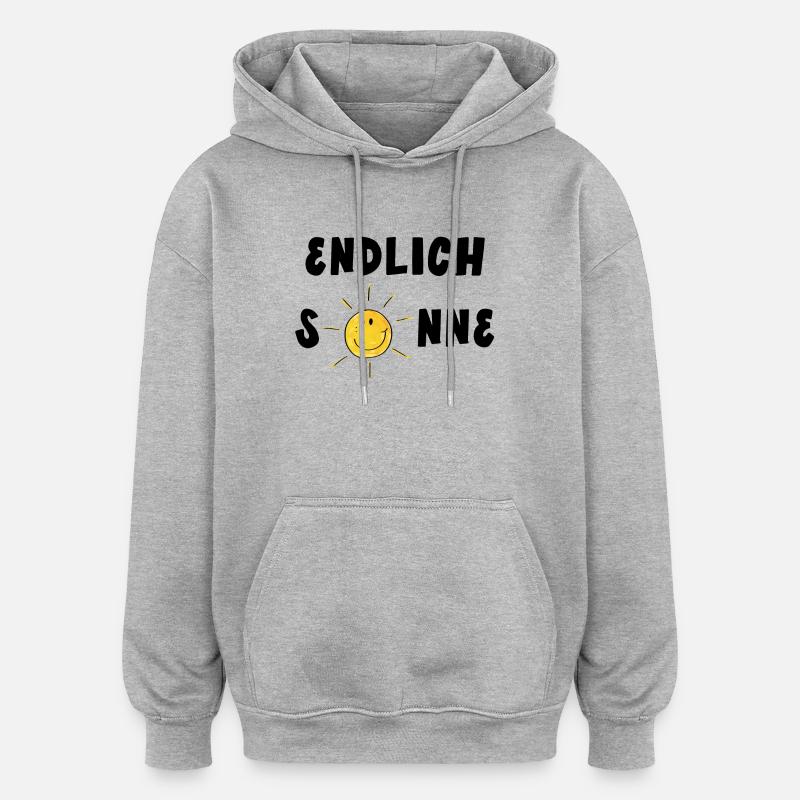 Endlich Sonne - Sommer - Sonnenschein - Oversized Unisex Hoodie - Grau meliert