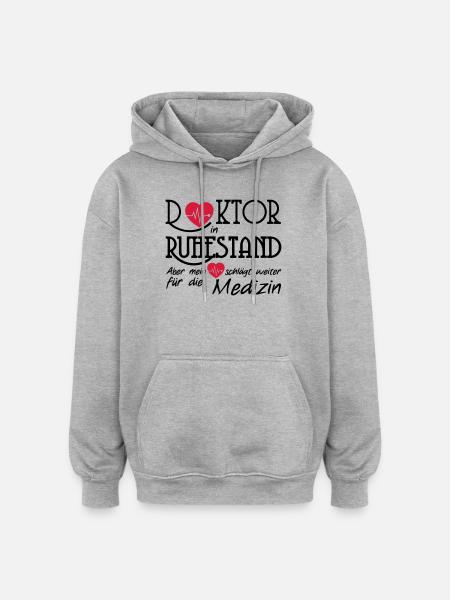 Doktor Ruhestand Rente Arzt Medizin Geschenk - Oversized Unisex Hoodie - Grau meliert