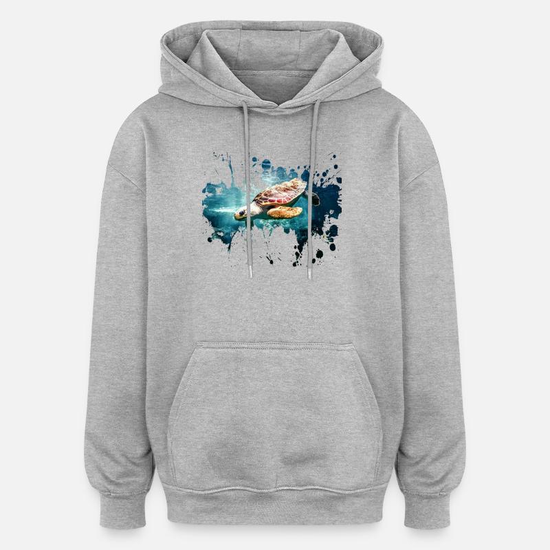 Petcontest turtle - Oversized Unisex Hoodie - heather grey