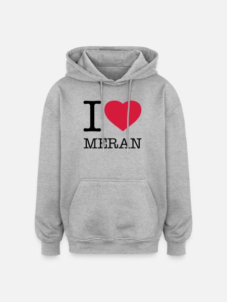 I LOVE MERAN - Oversized Unisex Hoodie - heather grey