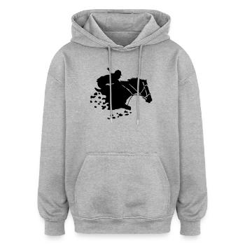 Reiterin - Oversized Unisex Hoodie - Grau meliert - Vorne - Noah (186cm)