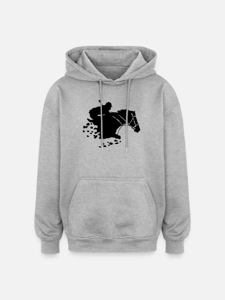 cavalière - Sweat à capuche oversize unisexe - gris chiné