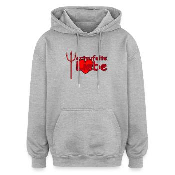 Liebe Teufel verliebt Valentinstag Ehe Paar - Oversized Unisex Hoodie - Grau meliert - Vorne - Noah (186cm)
