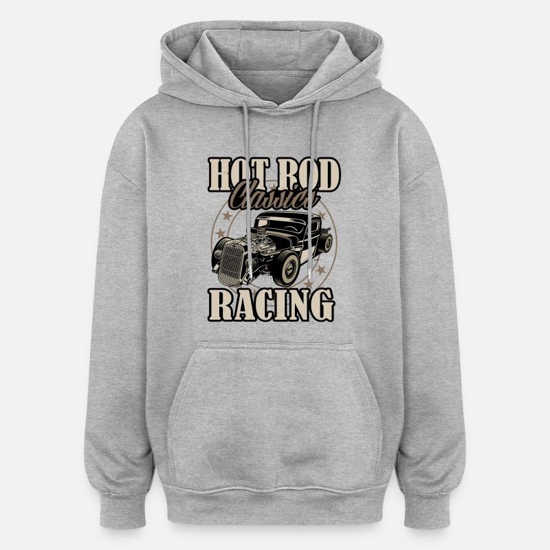 Hot Rod Classics Racing Hotrod - Sweat à capuche oversize unisexe - gris chiné
