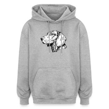 Schweisshunde Portrait - Oversized Unisex Hoodie - Grau meliert - Vorne - Noah (186cm)