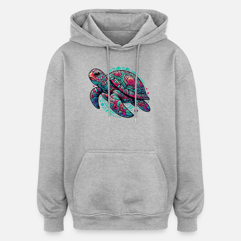 Turtle - Oversized Unisex Hoodie - heather grey