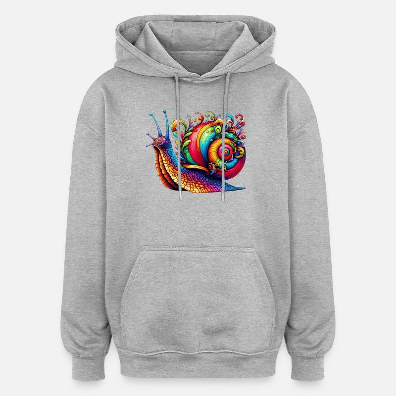 Snail - Oversized Unisex Hoodie - heather grey