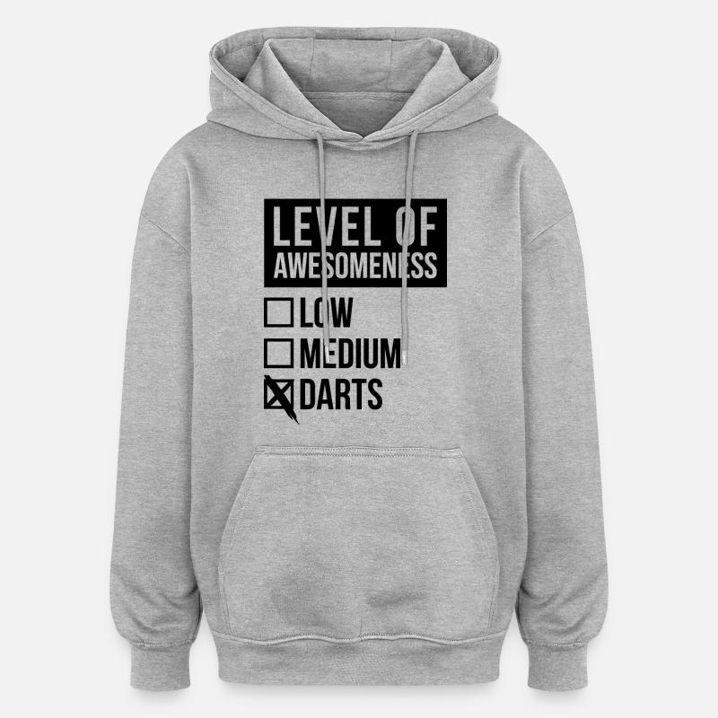 fléchettes - Sweat à capuche oversize unisexe - gris chiné