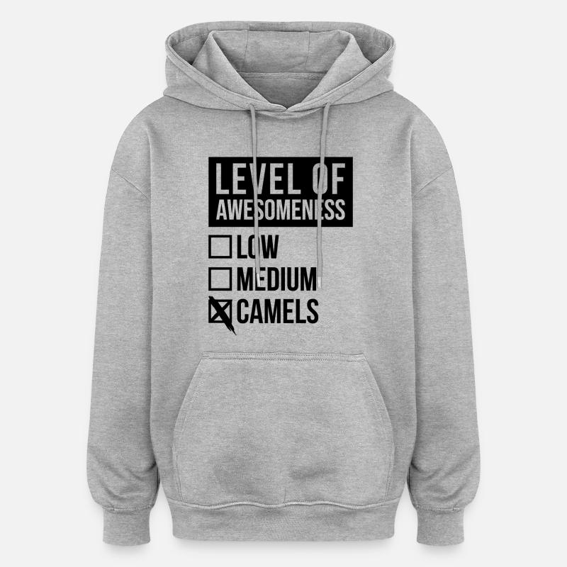 Kamel - Oversized Unisex Hoodie - Grau meliert