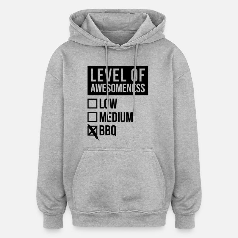 Barbecue - Sweat à capuche oversize unisexe - gris chiné