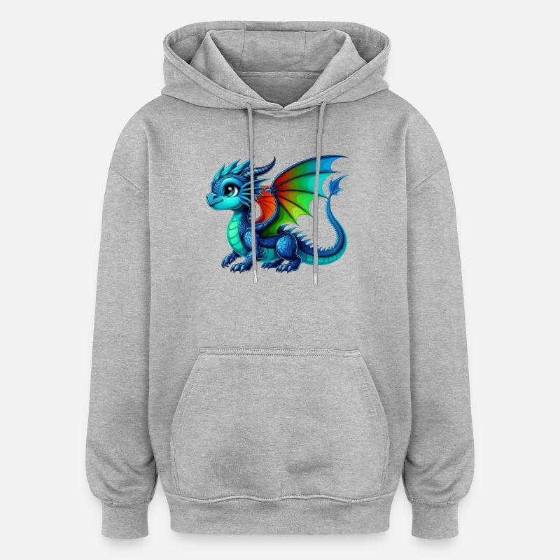 Dragon - Oversized Unisex Hoodie - heather grey