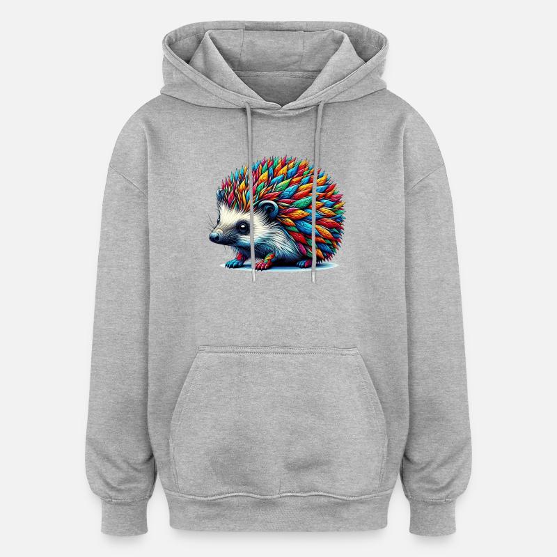 Igel - Oversized Unisex Hoodie - Grau meliert