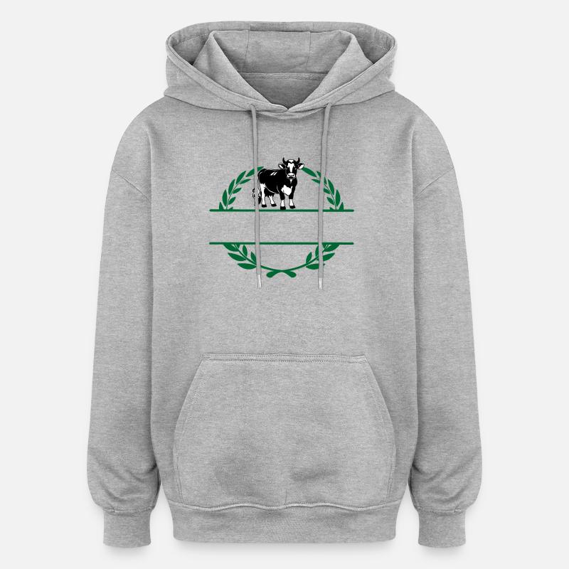 Milchkuh mit eigenem Namen - Oversized Unisex Hoodie - Grau meliert