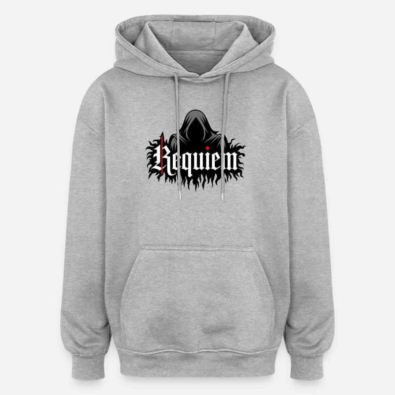Requiem - Sweat à capuche oversize unisexe - gris chiné