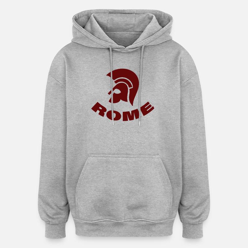 Rome - Sweat à capuche oversize unisexe - gris chiné