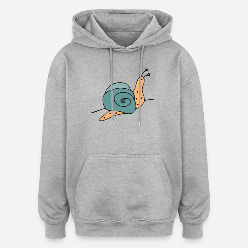 escargot - Sweat à capuche oversize unisexe - gris chiné