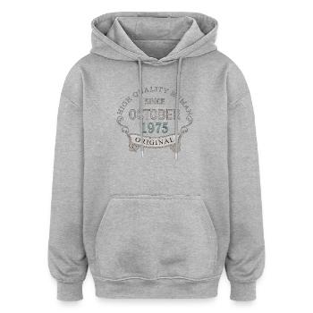 Since_October_1975 - Oversized Unisex Hoodie - heather grey - Front - Noah (186cm)