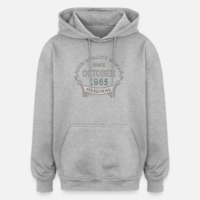 Since_October_1965 - Sweat à capuche oversize unisexe - gris chiné