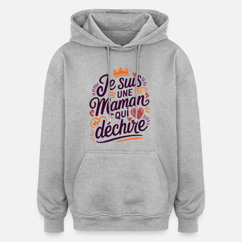 Ich bin eine Killer-Mutter - Oversized Unisex Hoodie - Grau meliert