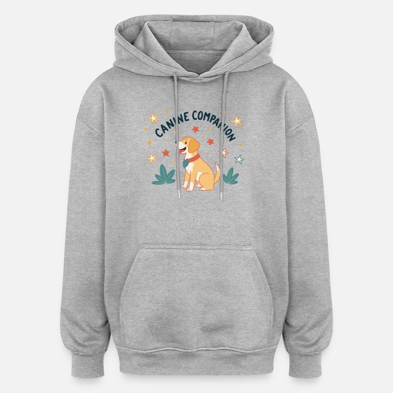 Compagnon des Chiens - Sweat à capuche oversize unisexe - gris chiné