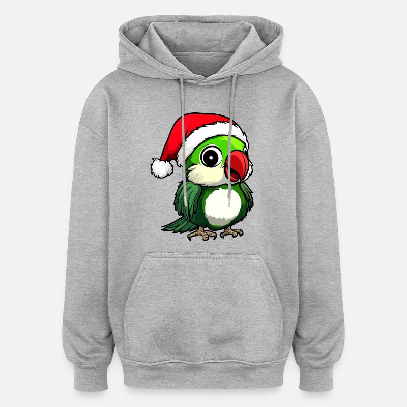 Perroquet de Noël - Sweat à capuche oversize unisexe - gris chiné