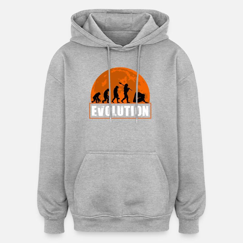 Yoga Evolution Silhouette Sunset Retro - Sweat à capuche oversize unisexe - gris chiné