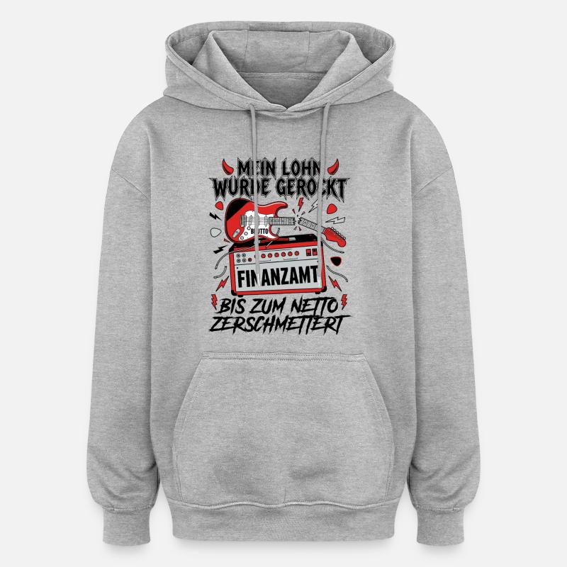 Mon salaire a été ébranlé - Sweat à capuche oversize unisexe - gris chiné