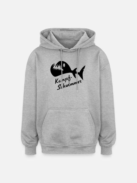 Kampfswimmer Fisch 2 - Oversized Unisex Hoodie - Grau meliert