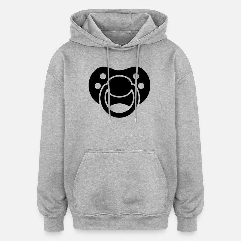 Silhouette de tétine – Design de bébé - Sweat à capuche oversize unisexe - gris chiné