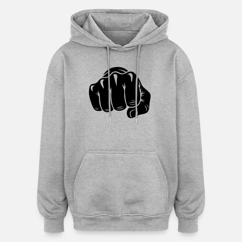 Poing de Karaté – Attaque de poing - Sweat à capuche oversize unisexe - gris chiné