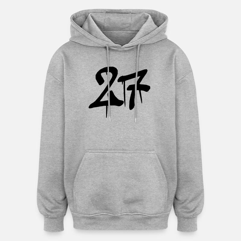 27 - Oversized Unisex Hoodie - Grau meliert