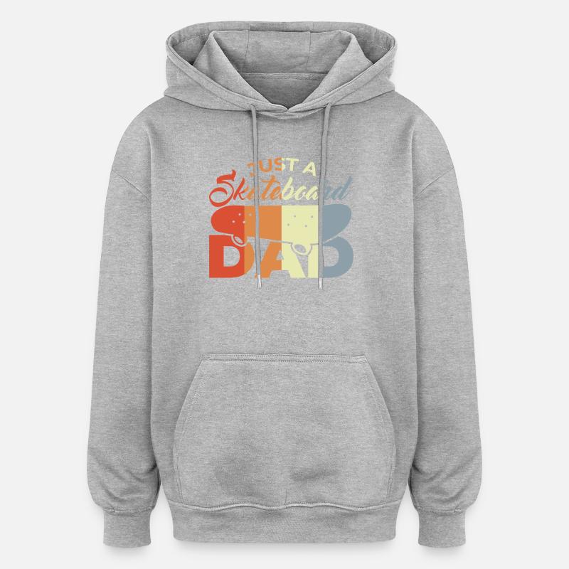 Papa skateboard - Sweat à capuche oversize unisexe - gris chiné
