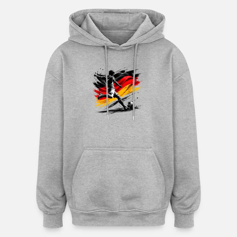 Kicker avec drapeau allemand - Sweat à capuche oversize unisexe - gris chiné