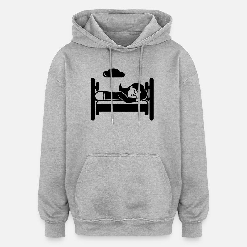 Sleeping Tired - Oversized Unisex Hoodie - heather grey
