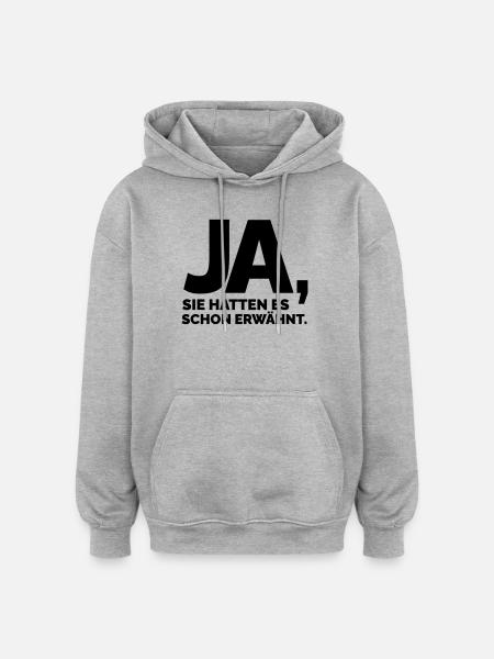 schon erwähnt - Oversized Unisex Hoodie - Grau meliert