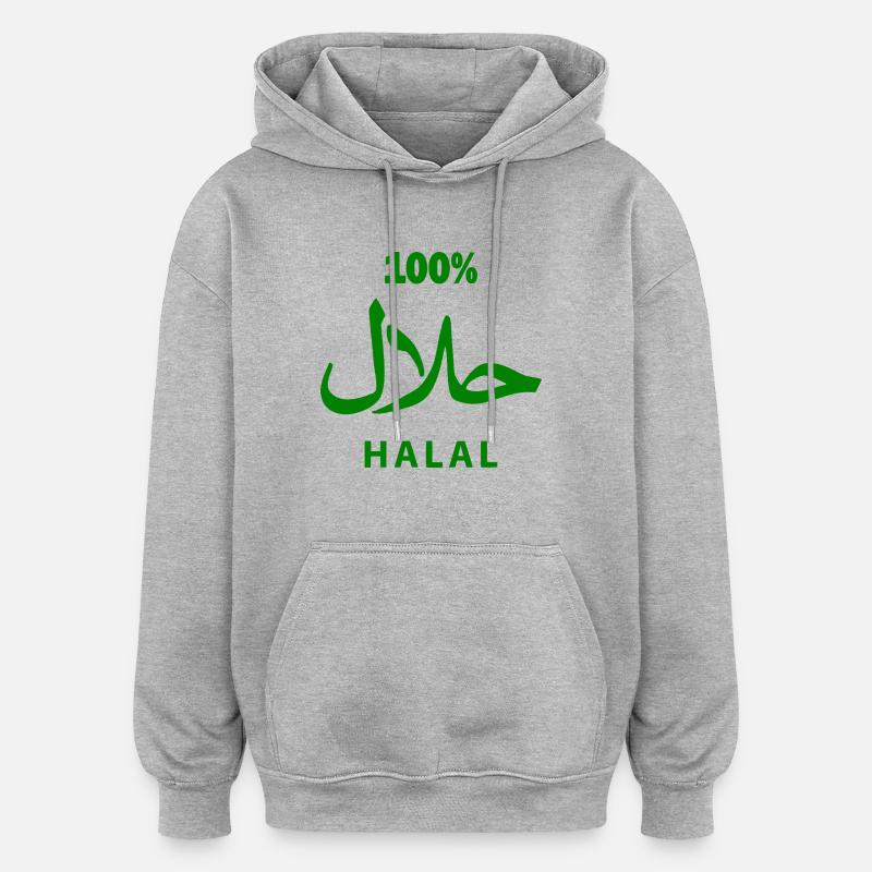 Halal - Sweat à capuche oversize unisexe - gris chiné