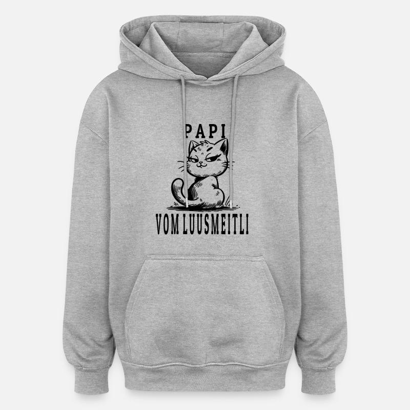 LUUSMEITLI PAPI - MIeze - Sweat à capuche oversize unisexe - gris chiné