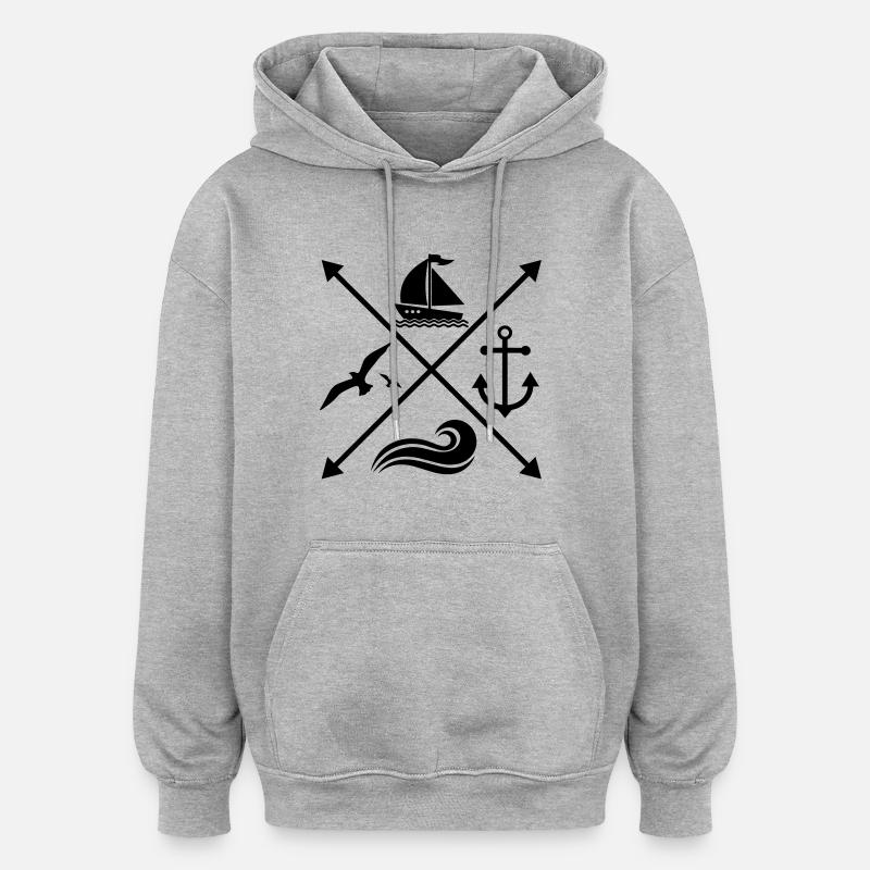 voile - Sweat à capuche oversize unisexe - gris chiné