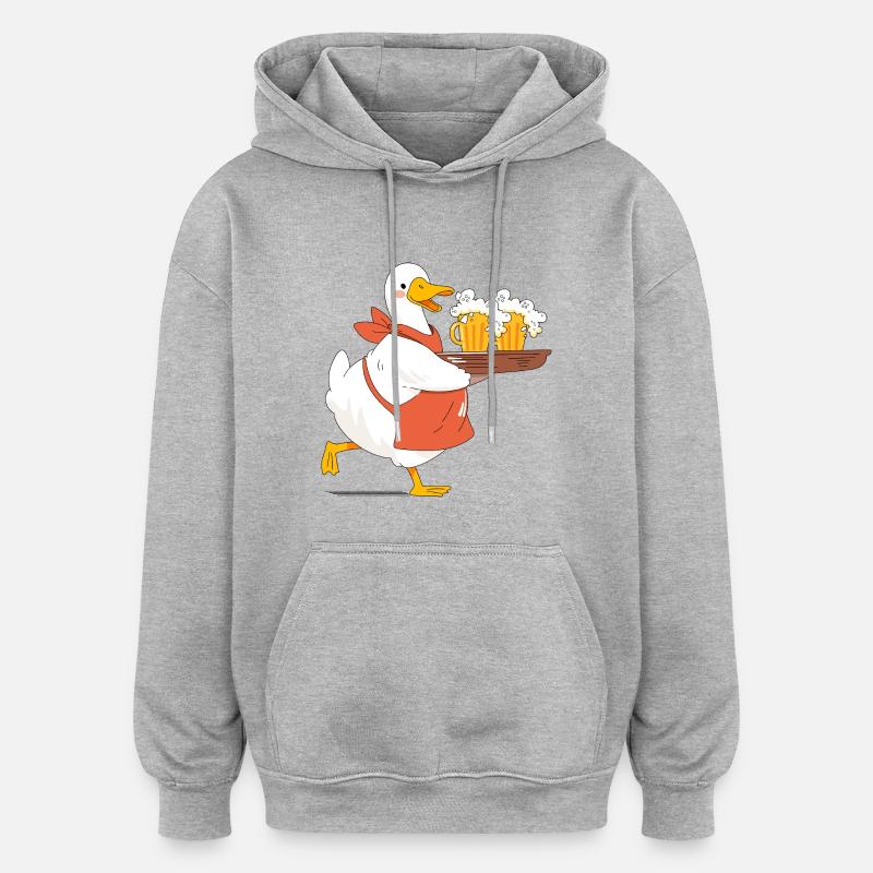 Goose le serveur - Sweat à capuche oversize unisexe - gris chiné