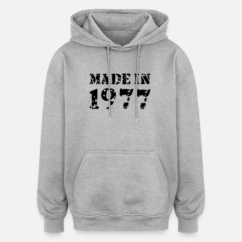 Made in 1977 - Sweat à capuche oversize unisexe - gris chiné