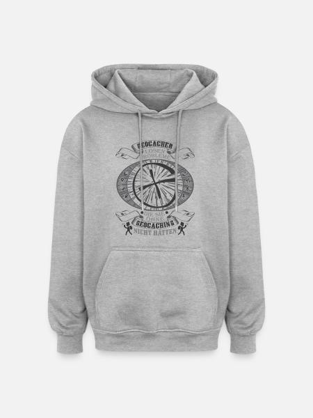 Geocaching - Oversized Unisex Hoodie - Grau meliert
