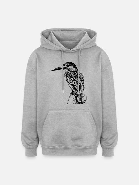 Eisvogel - Oversized Unisex Hoodie - Grau meliert