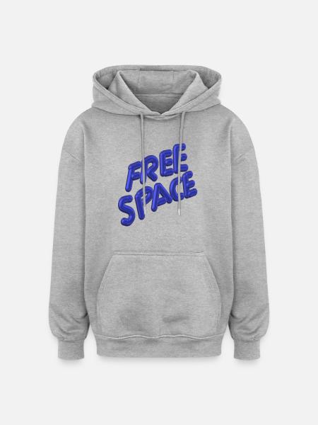 Free Space Blue - Oversized Unisex Hoodie - heather grey