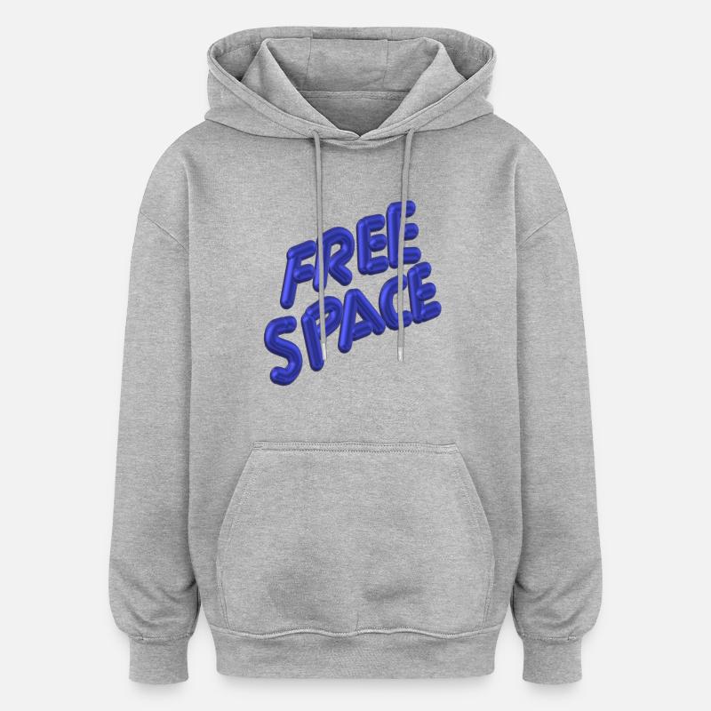 Bleu sidéral libre - Sweat à capuche oversize unisexe - gris chiné