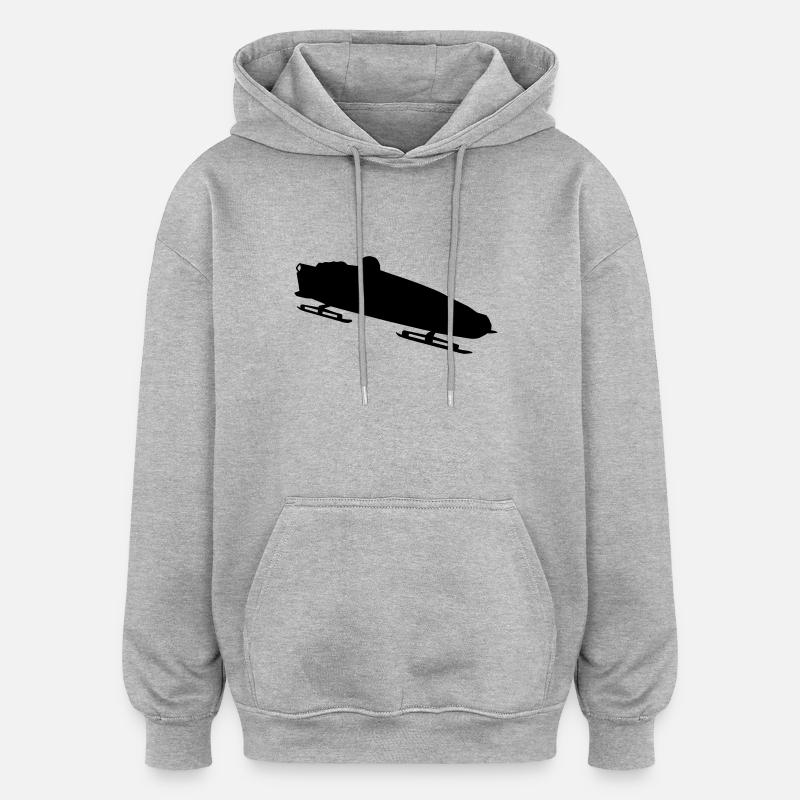 Bobfahrer - Oversized Unisex Hoodie - Grau meliert