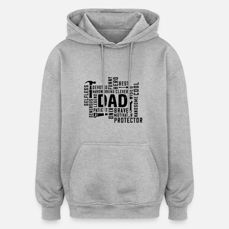 Papa - Sweat à capuche oversize unisexe - gris chiné